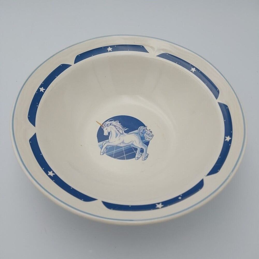 Tienshan Blue Unicorn Soup‎ Salad Bowls Stoneware Replacement Vtg